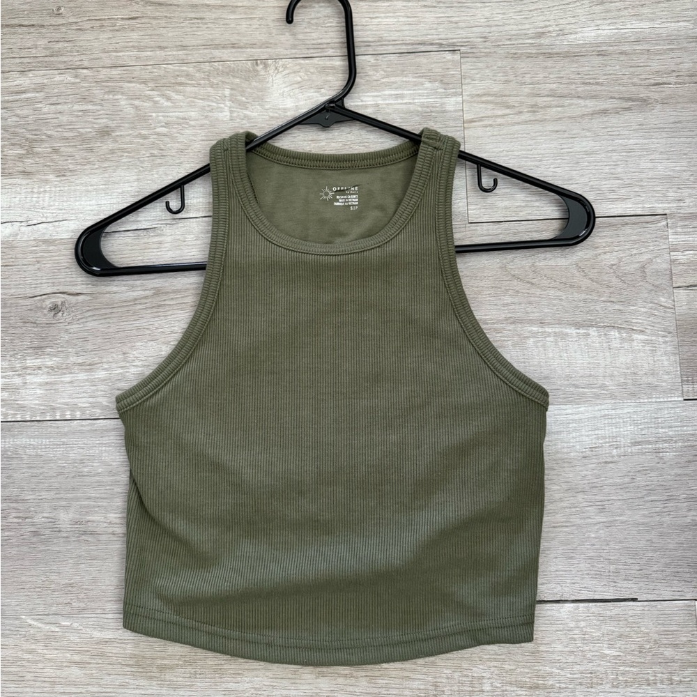 OFFLINE by Aerie High Neck Tank W/ Built in Bra